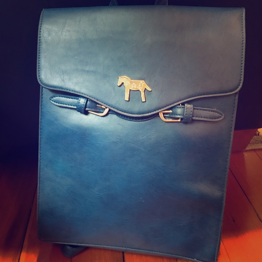 Blue leather bag